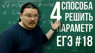 ✓ Новые четыре способа решить параметр | ЕГЭ. Задание 18. Математика. Профиль | Борис Трушин