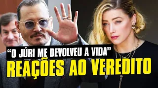 REAÇÕES DE JOHNNY DEPP E AMBER HEARD COM O VEREDITO DO JULGAMENTO!