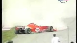 2000 F3000 Barcelona Mario Haberfeld Nicolas Minassian and Andrea Piccini crash