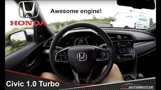 Honda Civic 5D 1.0 VTEC Turbo Executive POV Test Drive + Acceleration 0 - 160 km/h