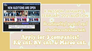 KQ Ent, NV Ent & Maroo Ent Audition 2021 | Apply for 3 company | Jan & Feb 2021 Audition | It's Ohu