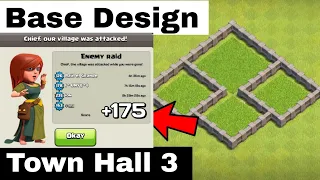 clash of clans - best town hall 3 defense (base design) | Town Hall 3 base | th3 base