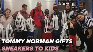 Tommy Norman gifts shoes to kids with help from Bruno Mars