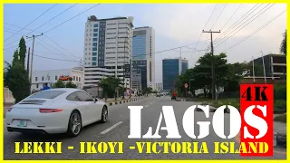 LAGOS NIGERIA Driving in the rich neighbourhoods of LEKKI, IKOYI, VICTORIA ISLAND- 4K ultra HD drive