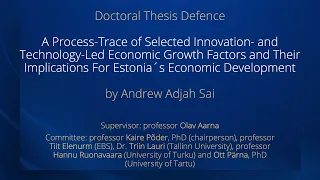 Doctoral Thesis Defence by Andrew Adjah Sai