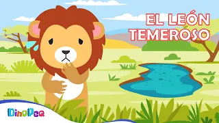 El león temeroso 🦁 |Fábulas para reflexionar | Cuentos para niños | DinoPeq 🦖