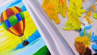 Acrylic Landscape Painting Tutorial | Hot Air Balloon 🎈