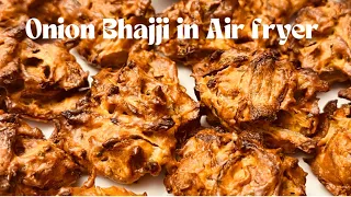 With 1 tbsp oil make Onion Bhajji/Fritters/ Pakora in Air fryer |Healthy Vegan snack #airfryerrecipe