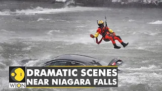 New York: Woman dies after being stranded in submerged car at top of Niagara Falls | English News