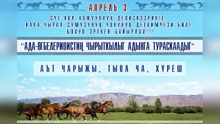 Конные скачки Аът чарыжы , Тыва Ча, Хүреш "Ада-өгбелеривистиң чырыткылыг адынга тураскаадыг"