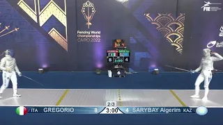 2022 245 T64 16 F S Individual Cairo EGY CHM 6 SARYBAY KAZ vs GREGORIO ITA