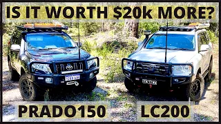 Toyota Landcruiser LC200 vs PRADO 150 | Is the 200 worth $20k more? | Size, weight, fuel, capability