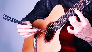 Playing guitar with chopsticks actually sounds AMAZING