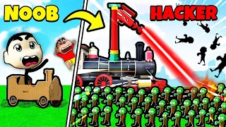 NOOB vs PRO vs HACKER in TRAIN ADVENTURE with CHOP and FRANKLIN | AMAAN-T