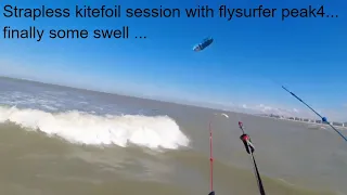 Strapless kitefoiling with peak4 and some swell...