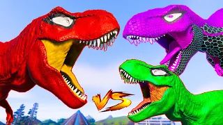 ALL BIG RED SPIDER-MAN VS ALL SUPERHERO's STORY Dinosaurs |PRO 6 SPIDERMAN TEAM|