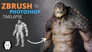 ZBrush to Photoshop Timelapse - 'Killer Croc' Personal Concept