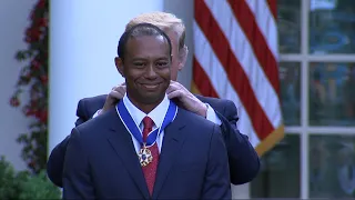 Trump awards Tiger Woods highest civilian award