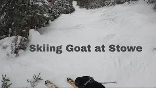 Stowe Vermont: Skiing Goat, then the woods next to it, then climbing out of a creek bed