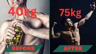 How to build muscle (40kg to 75kg transformation)