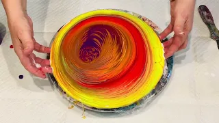 ACRYLIC POURING FLUID ART BASIC FLIP CUP WITH SOMETHING EXTRA FOR Crocodile skin EFFECTS 🤩