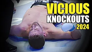 Most VICIOUS Head Kick Knockouts in MMA 2024 I HD