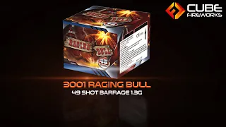 Cube Fireworks - 3001 Raging Bull 49 Shot Barrage 1.3G