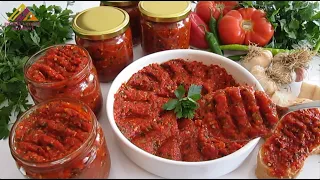 🍅🌶ÖYLE BİR KAHVALTILIK SOS YAPTIM Kİ YAPMAMLA BİTMESİ BİR OLDU😋 KIŞA KALMADI ACILI EZME TARİFİ👌