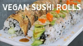 Vegan Sushi 102: Vegan Dragon Roll and Vegan Caterpillar Roll (Vegan Eggplant Eel)