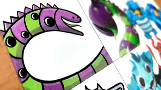Drawing New Monsters Cartoon vs Realistic [ Garten Of Banban 4 ]