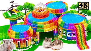 ASMR Beautiful House For Pets 💖 Make Tropical House Villa With Round Rooftop Swimming Pool