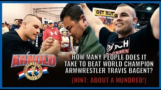 How many people does it take to beat World Champion armwrestler Travis Bagent (Arnold Classic, 2006)