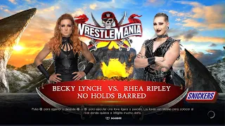 WWE2K22 No Holds Barred Match Becky Lynch VS Rhea Ripley en Wrestlemania