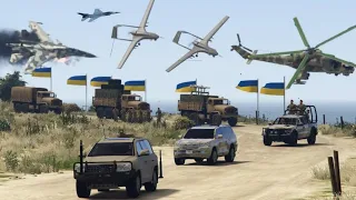 Ukraine War | Ukraine Army Commando destroyed Russian Truck Convoy of Reinforcement in Ambush |Gta 5