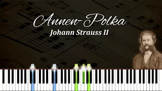 Annen-Polka - Johann Strauss II | Piano Tutorial | Synthesia | How to play