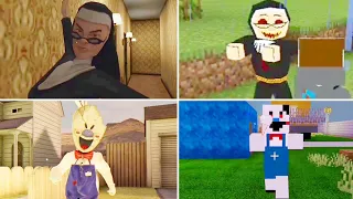 Evil Nun 2 And Ice Scream Normal Jumpscare Vs Minecraft Jumpscare