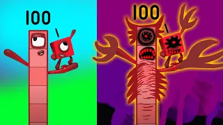 Numberblocks 110 to 119 are helping One get her Baloon Numberblock 100 1 AS HORROR VERSION