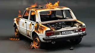 Crash Test of LADA in Most Realistic Way - Slowmotion Crash Test