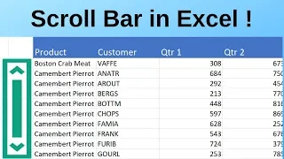 Make Scroll Bar in Excel