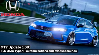GT7 Update 1.38: '22 FL5 Honda Civic Type R customizations and exhaust sounds