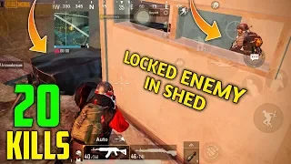 Locked Enemy in Shed | 20 Kills Solo vs Squad | PUBG Mobile