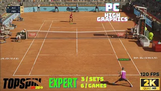 Topspin 2k25 | PC 2K 120 fps | Roger Federer VS Carlos Alcaraz | MADRID OPEN | EXPERT | Gameplay
