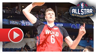 Kristaps Porzingis Full Highlights vs USA (2017 BBVA Rising Stars Challenge) - 24 Pts, 10 Reb