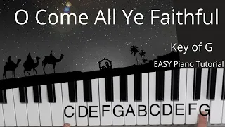 O Come All Ye Faithful (Key of G)//EASY Piano Tutorial