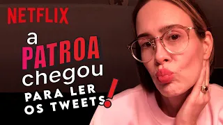 A patroa chegou: Sarah Paulson lê tweets de fãs brasileiros | Ratched | Netflix Brasil