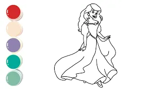 How to Draw Disney Princess Ariel for Kids & Toddlers