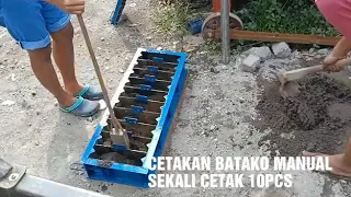 Cetakan batako manual sekali cetak 10pcs