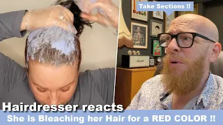 She Bleached AND Coloured her hair RED. Hairdresser reacts to HAIR FAILS #hair #beauty