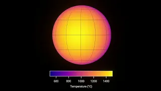 Hot Gas-Giant Exoplanet WASP-43 b (Rotating Global Temperature Map)