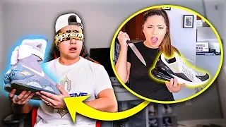 Popping Husbands Nikes and Surprising Him with Air Mags!!